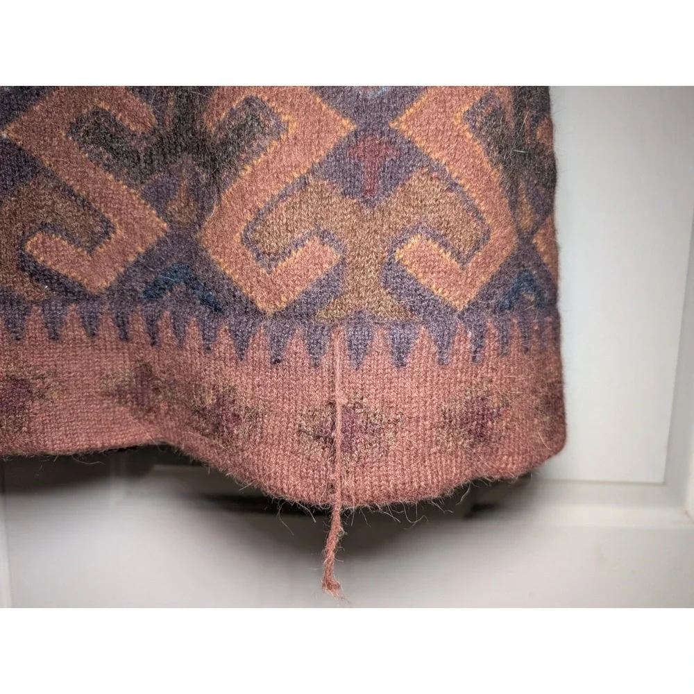 Peruvian Connection Maxi Waistcoat Women Size XS Alpaca Wool Sleeveless Cardigan